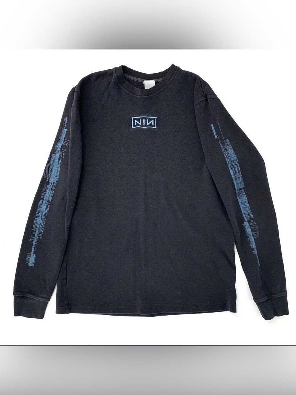 Vintage NIN Nine Inch Nails With Teeth Rock Long Sleeve Thermal Sweatshirt Sz L